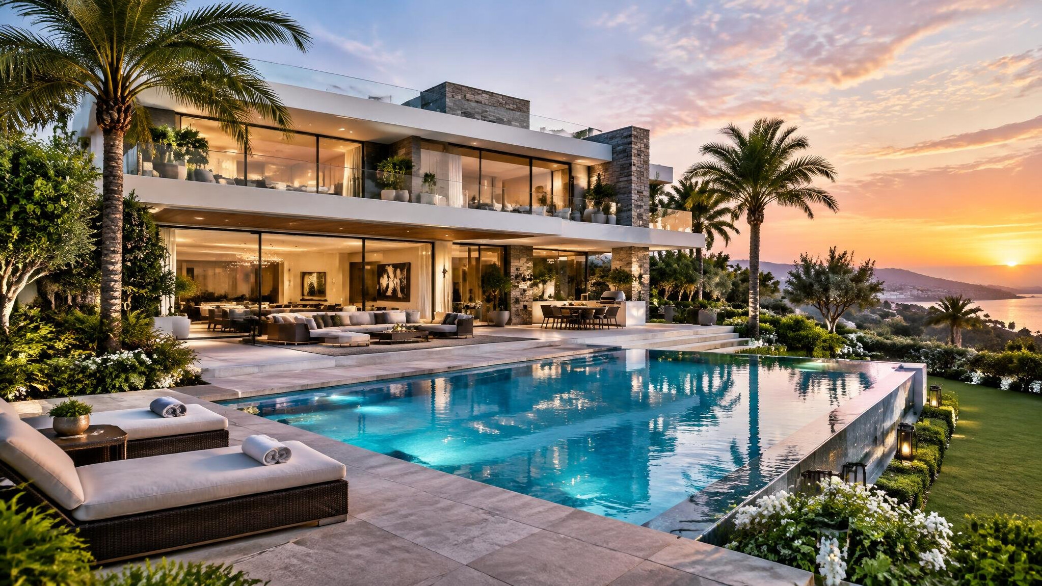 luxury celebrity villa exterior