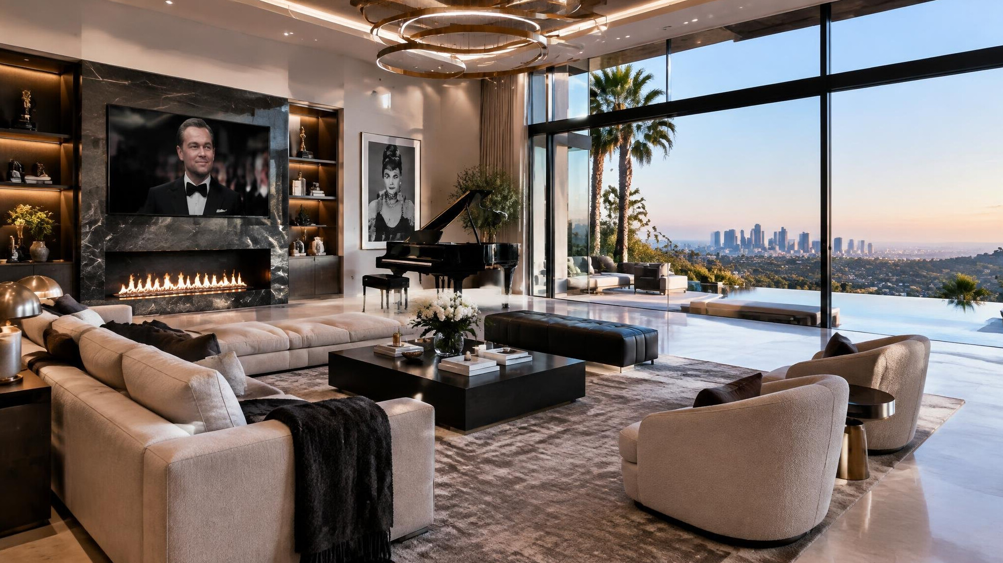 celebrity home interior living room